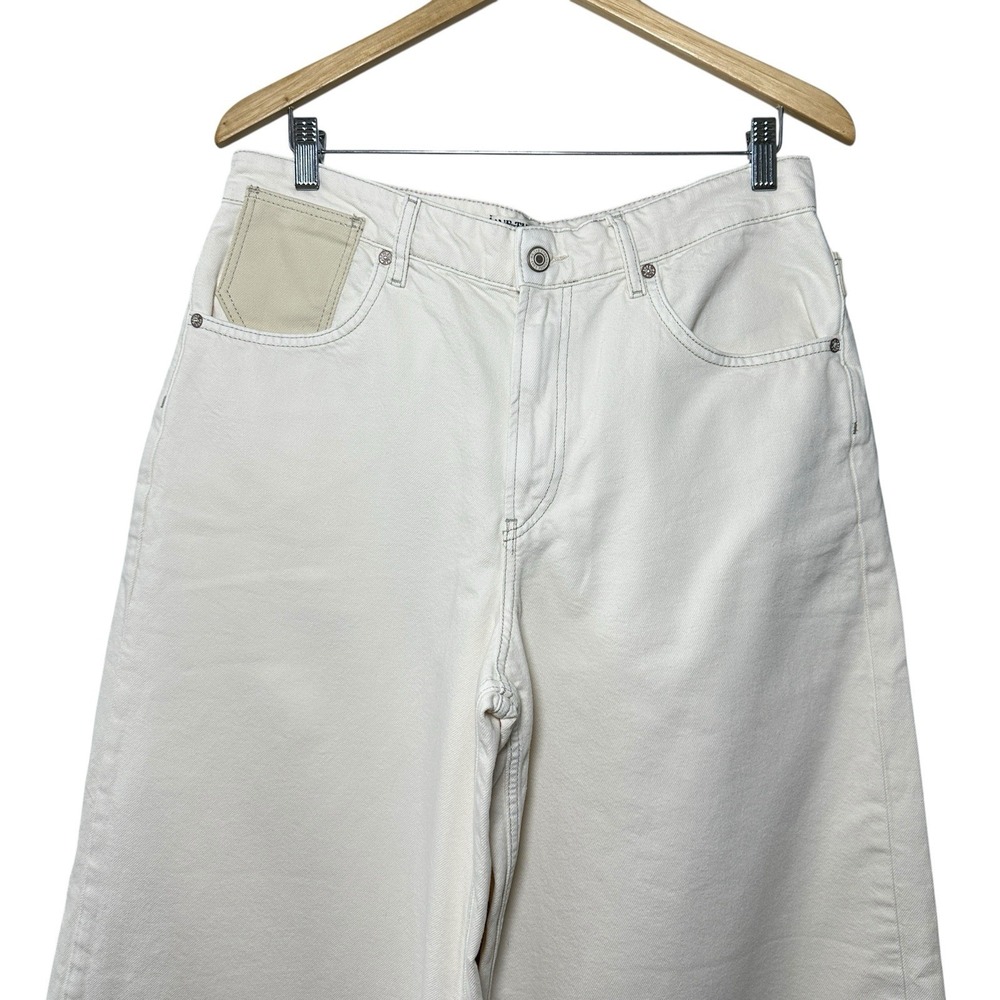 Free People We The Free Waterfalls Baggy Wide Leg Pants 30 Cream Utility Y2K - Picture 8 of 16
